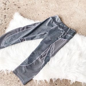 Gymshark Gray Mesh Cut Out Capri Yoga Athletic Leggings